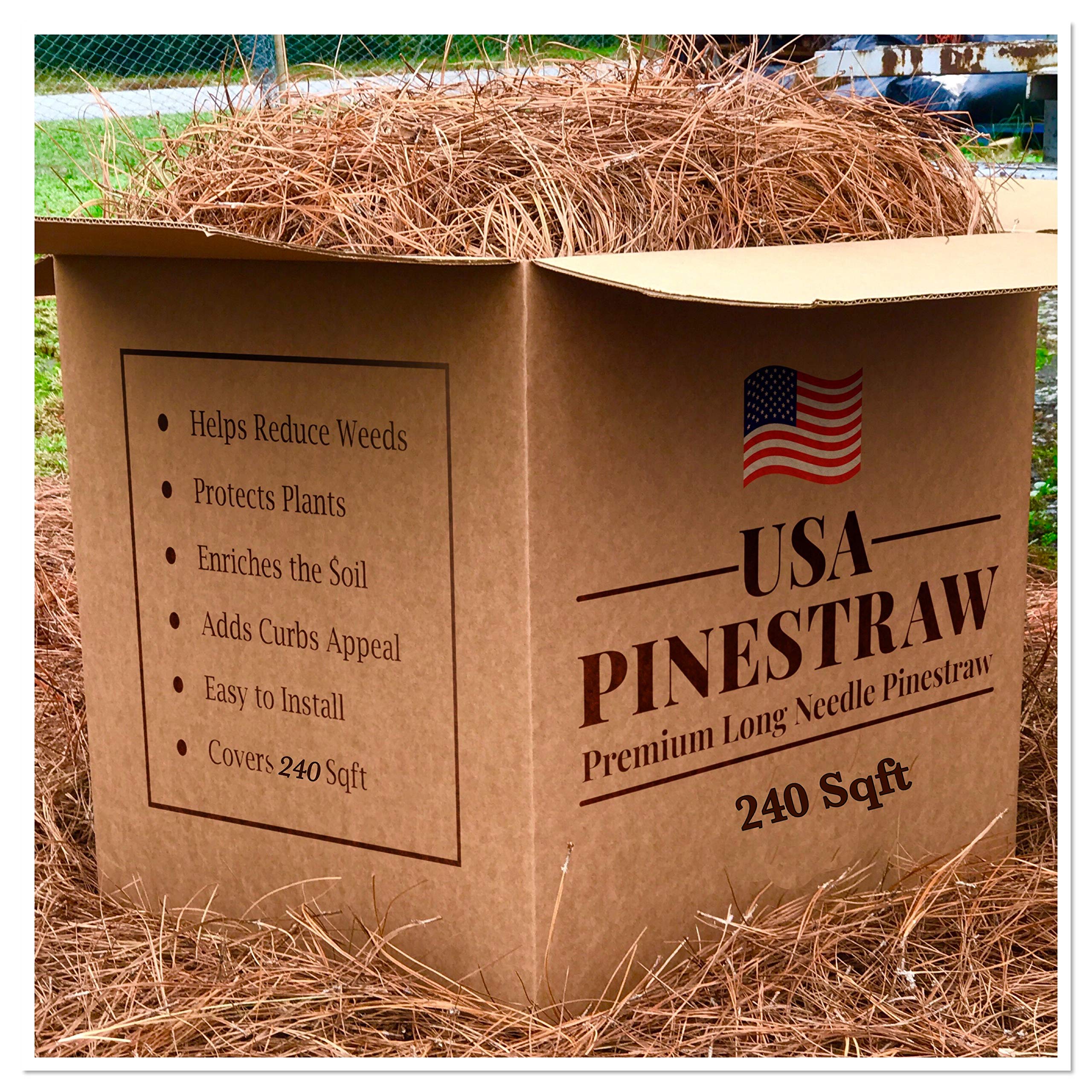 USA Pine Straw - Pine Needle Mulch - Covers 240 Sqft