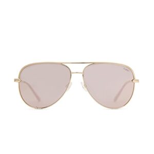 evee fashionable metal aviator sunglasses with oversize flat reflective mirror lenses (gemini) (gold, 64)