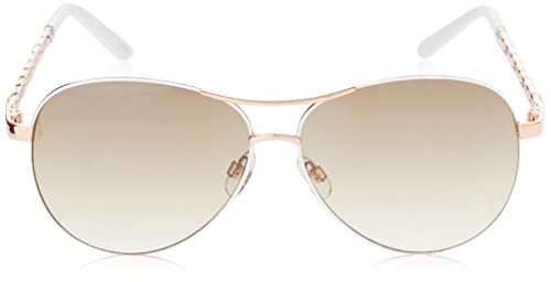 TAHARI womens Th649 Metal UV Protective Aviator Women s Sunglasses Wear Year Round Elegant Gifts for Women 60 mm, Rose Gold & White, 59 mm US