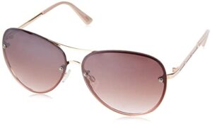 tahari womens th651 metal uv protective crystal aviator women s sunglasses wear year round elegant gifts for women 63, gold & nude, 62 mm us