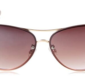 TAHARI womens Th651 Metal UV Protective Crystal Aviator Women s Sunglasses Wear Year Round Elegant Gifts for Women 63, Gold & Nude, 62 mm US