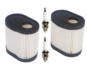 hifrom (2 set air filter with spark plug compatible with tecumseh lev100 lev115 lev120 ovrm65 with 5.5 hp engines 36905 740083a