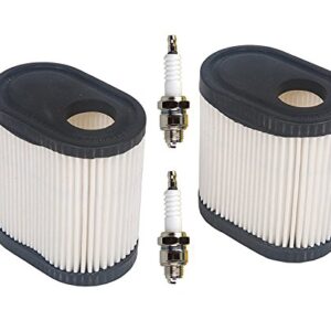 HIFROM (2 Set Air Filter with Spark Plug Compatible with Tecumseh LEV100 LEV115 LEV120 OVRM65 with 5.5 HP Engines 36905 740083A