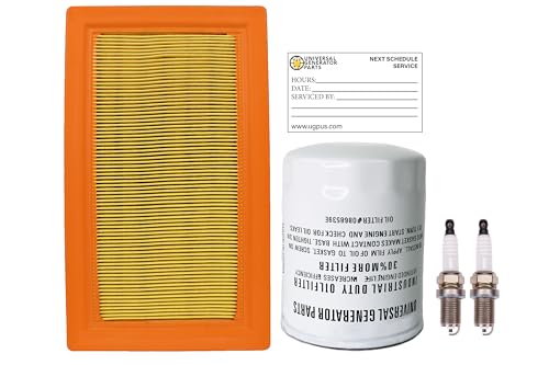 UGP Replacement Maintenance Kit for 14kW-22kW 999cc Standby Generators 2013-Air Filter, Oil Filter and Spark Plugs (Air, Oil and 491055T-U Spark Plugs)