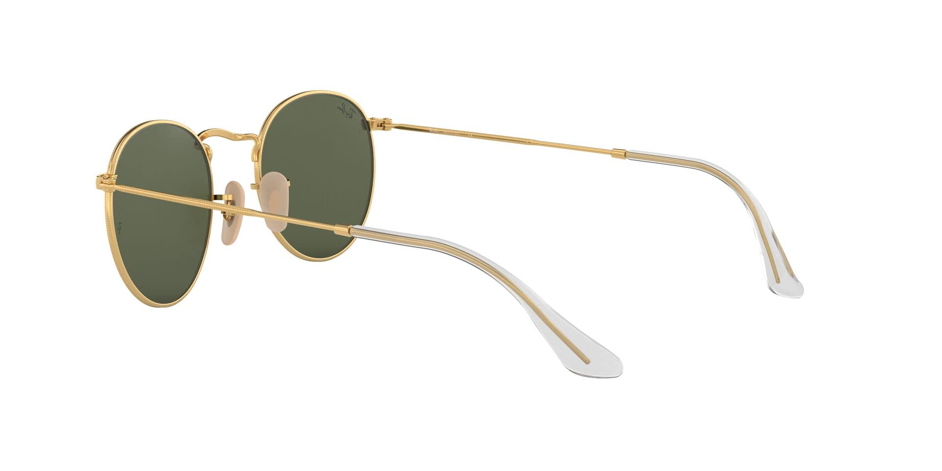 Ray-Ban RB3447N Round Flat Lens Sunglasses, Gold/G-15 Green, 50 mm