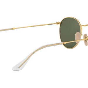 Ray-Ban RB3447N Round Flat Lens Sunglasses, Gold/G-15 Green, 50 mm