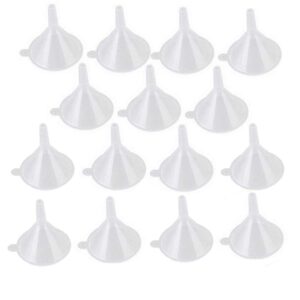 JOHOUSE 50PCS Small Funnel Mini Funnel Clear Plastic Funnels for Lab Bottles, Sand Art, Perfumes, Spices, Powder Funnel, Essential Oils, Recreational Activities