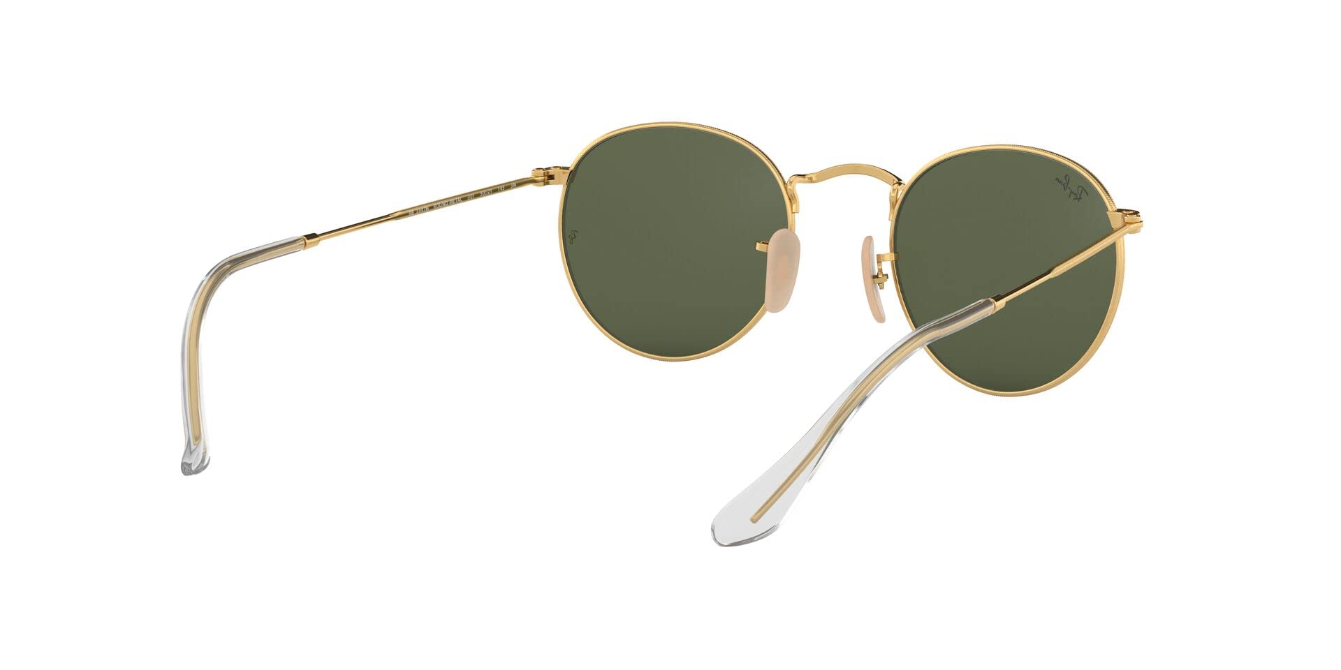 Ray-Ban RB3447N Round Flat Lens Sunglasses, Gold/G-15 Green, 50 mm