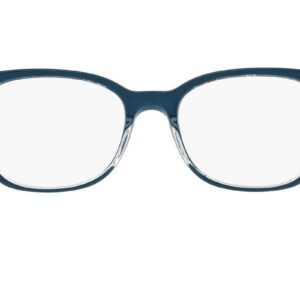 Ray-Ban RX5285 Square Prescription Eyeglass Frames, Turquoise On Transparent/Demo Lens, 53 mm