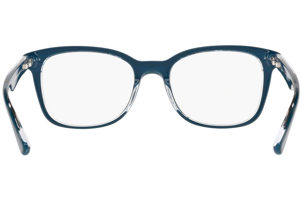 Ray-Ban RX5285 Square Prescription Eyeglass Frames, Turquoise On Transparent/Demo Lens, 53 mm