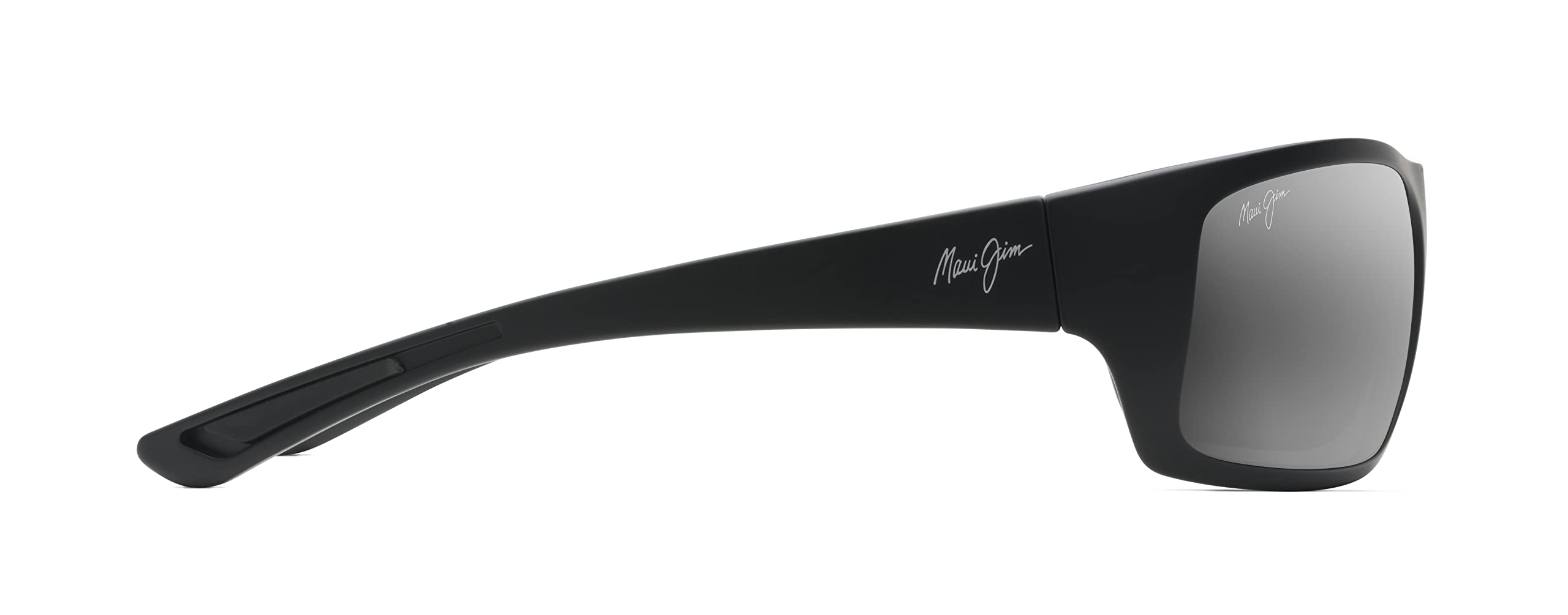 Maui Jim Men's and Women's Big Wave Polarized Wrap Sunglasses, Black Matte/Neutral Grey, Extra large