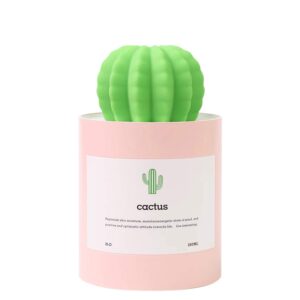 uodbuyo mini humidifier, 280ml usb cool mist portable cactus air humidifier, ultra-quiet operation for bedroom home office yoga car travel(pink)