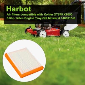 Harbot 14 083 15-S 14 183 16-S Air Filter for Kohler XT650 XT675 149CC 6.5 6.75 Engine Lawn Mower Toro 20371 20370 Lawn Boy 149CC Air Filter Pack of 3