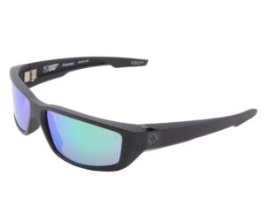 spy optic dirty mo sunglasses matte black w/happy bronze polarized green spectra lens + sticker