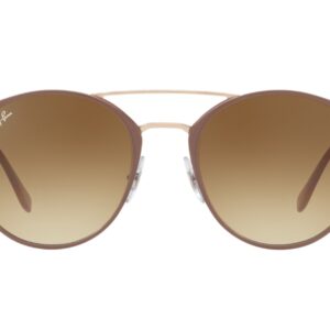 Ray-Ban RB3546 Round Sunglasses, Beige On Copper/Clear Gradient Brown, 49 mm