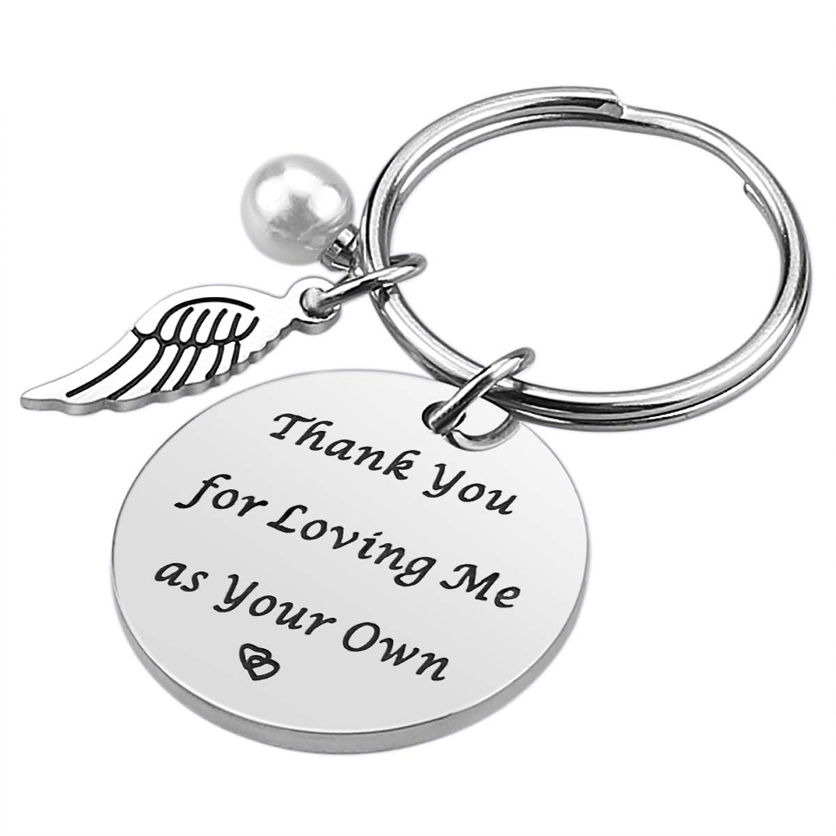 iJuqi Step Mom Gifts Keychain - Mother's Day Gift for Step Mom From Daughter Son, Thank You for Loving Me As Your Own Stepmother Keychain, Step Mom Christmas Gifts Birthday Gifts