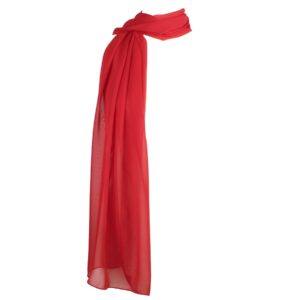 Hat To Socks Chiffon Scarf Sheer Wrap for Women (Red)