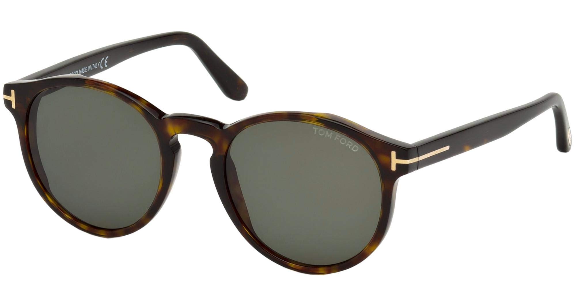 Tom Ford Classic Rectangular Sunglasses, Brown (Avana Scura/Verde), 51