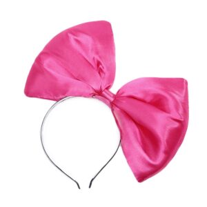 BUYITNOW Women Huge Bow Headband Cute Bowknot Hair Hoop for Halloween Cosplay, Hotpink, One size