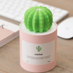 UODBUYO Mini Humidifier, 280ml USB Cool Mist Portable Cactus Air humidifier, Ultra-Quiet Operation for Bedroom Home Office Yoga Car Travel(Pink)