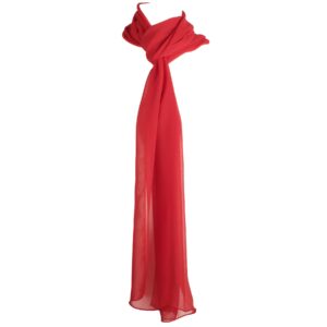 Hat To Socks Chiffon Scarf Sheer Wrap for Women (Red)