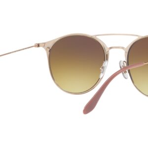 Ray-Ban RB3546 Round Sunglasses, Beige On Copper/Clear Gradient Brown, 49 mm