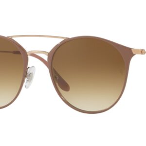 Ray-Ban RB3546 Round Sunglasses, Beige On Copper/Clear Gradient Brown, 49 mm