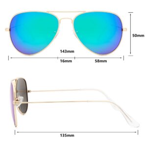 livho Sunglasses for Men Women Aviator Polarized Metal Mirror UV 400 Lens Protection