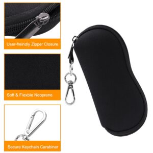 Fintie Glasses Case with Carabiner, Ultra Light Portable Neoprene Zipper Sunglasses Soft Case