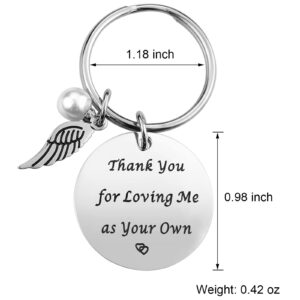 iJuqi Step Mom Gifts Keychain - Mother's Day Gift for Step Mom From Daughter Son, Thank You for Loving Me As Your Own Stepmother Keychain, Step Mom Christmas Gifts Birthday Gifts