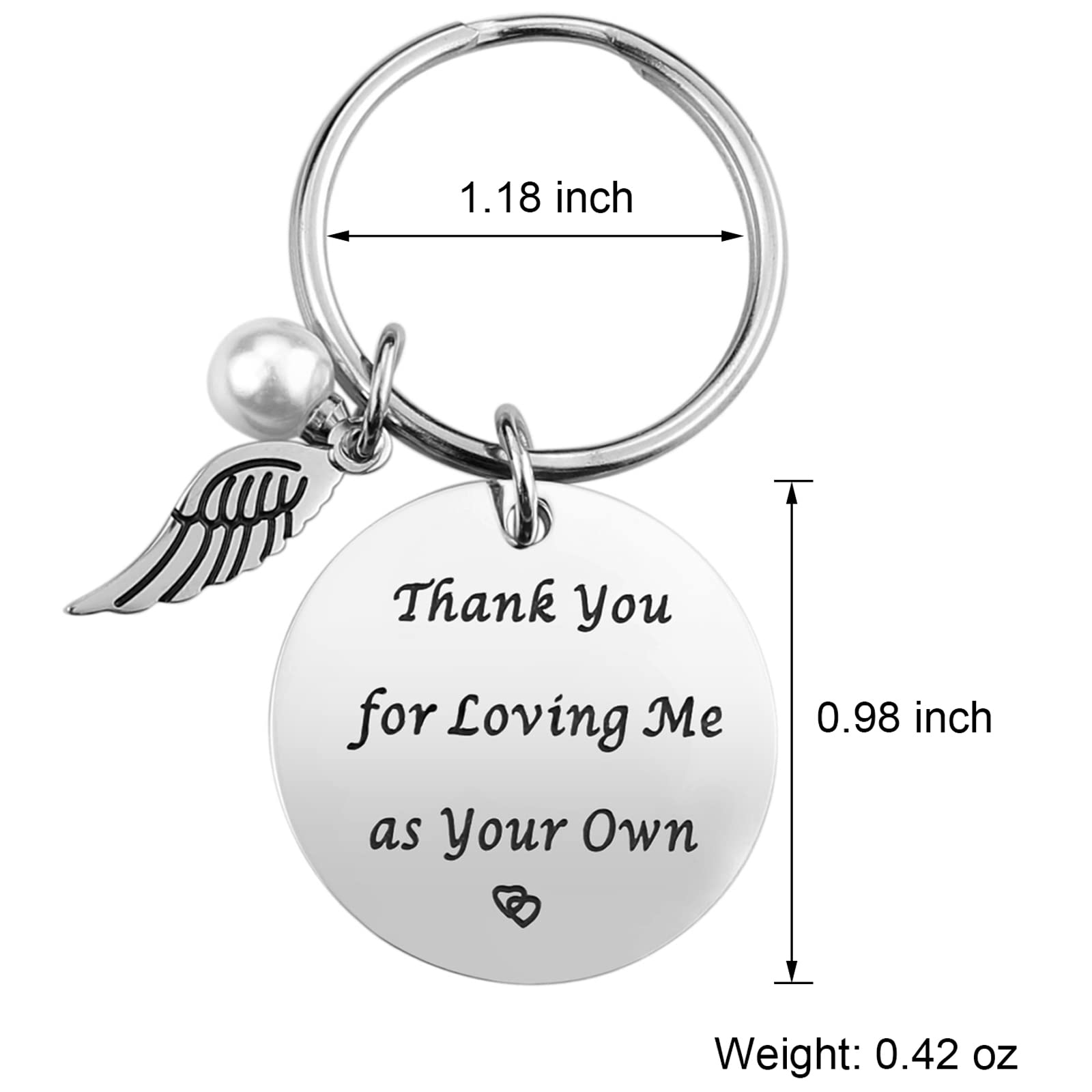 iJuqi Step Mom Gifts Keychain - Mother's Day Gift for Step Mom From Daughter Son, Thank You for Loving Me As Your Own Stepmother Keychain, Step Mom Christmas Gifts Birthday Gifts