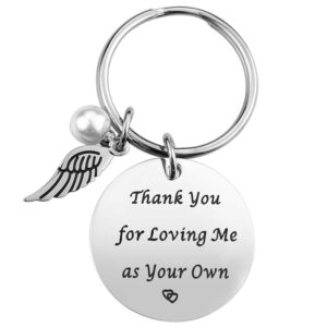 ijuqi step mom gifts keychain - mother's day gift for step mom from daughter son, thank you for loving me as your own stepmother keychain, step mom christmas gifts birthday gifts