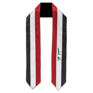 vision wear - iraq flag graduation sash/stole - luxurious cultural symbol - embrace your heritage - pride & honor sash