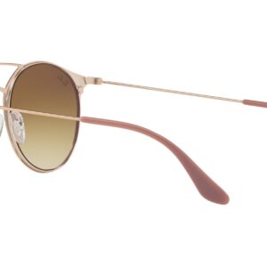 Ray-Ban RB3546 Round Sunglasses, Beige On Copper/Clear Gradient Brown, 49 mm