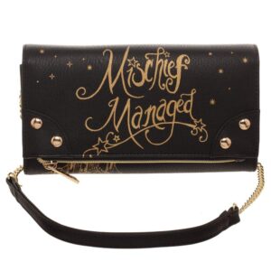 harry potter mischief managed foldover with chain strap wallet