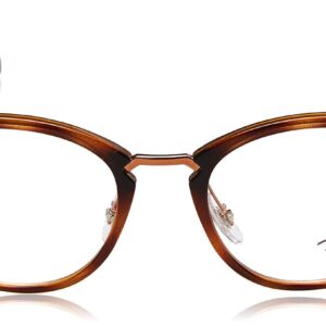 Ray-Ban RX7140 Square Prescription Eyeglass Frames, Striped Havana/Demo Lens, 51 mm