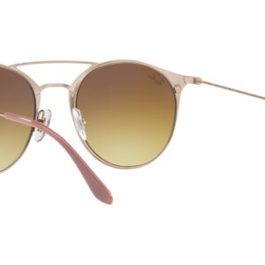 Ray-Ban RB3546 Round Sunglasses, Beige On Copper/Clear Gradient Brown, 49 mm