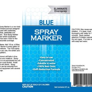 Blue Spray Marker - (8 Ounces) - Weed Spray Dye, Herbicide Dye, Fertilizer Marking Dye, Turf Mark and Blue Herbicide Marker