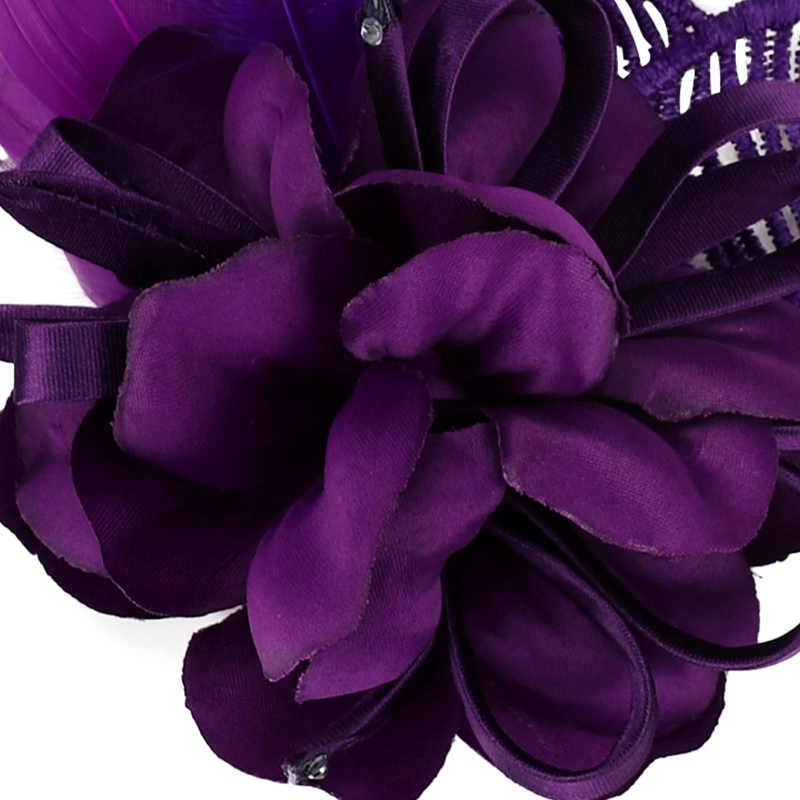 Song Qing Women's Fascinator Feather Flower Pin Brooch Corsage Bridal Hairband Derby Hat Cocktail Party Wedding (A1 Purple)