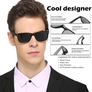 Lxnoap Sunglasses Classic 80’s Vintage Style Design (Black Matte, Smoke)