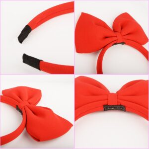 HoveBeaty Hair Band Bow Headbands Headdress for Women and Girls, Perfect Hair Accessories for Party and Cosplay (Red)