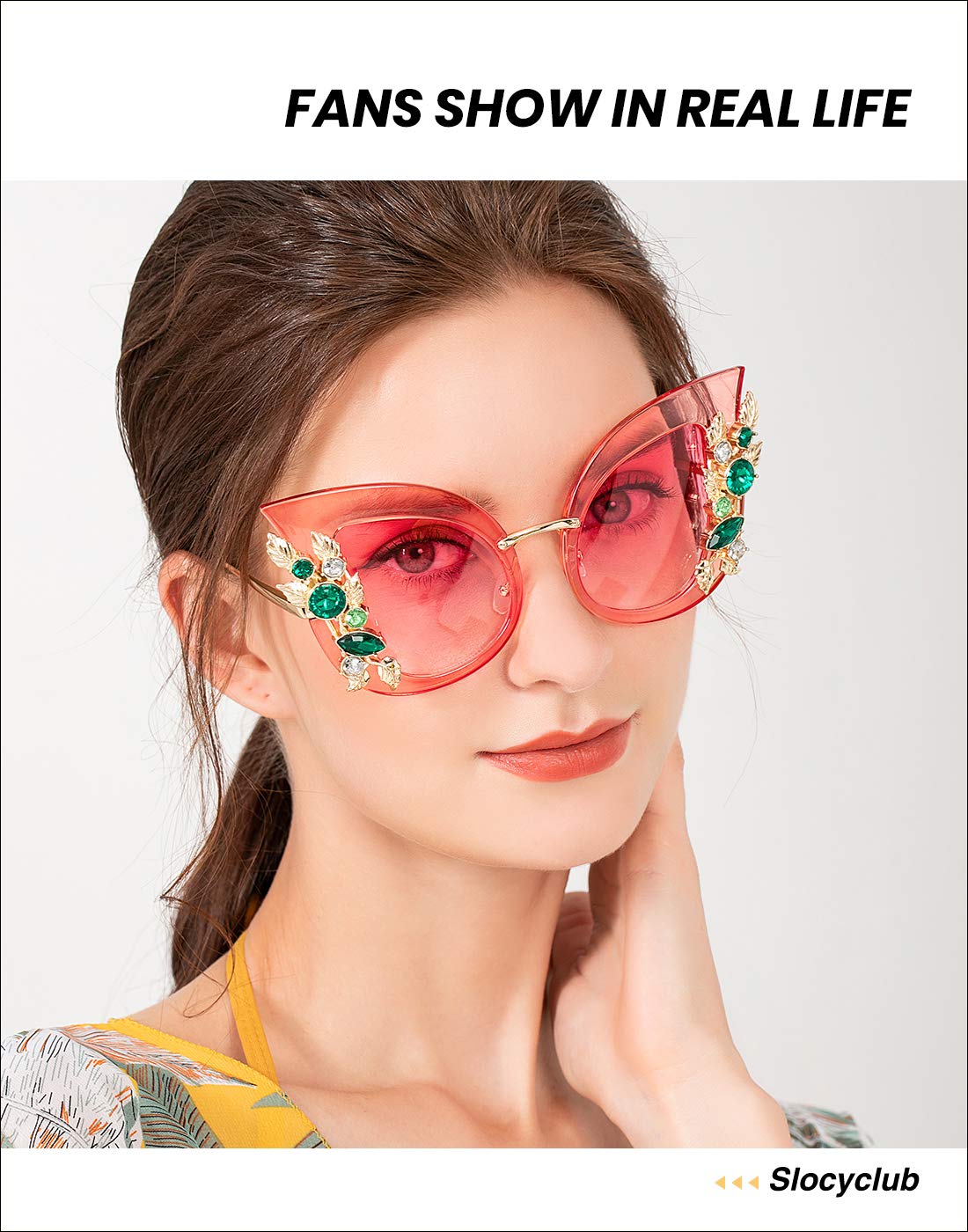 Slocyclub Halloween Glasses Jeweled Sunglasses, Funky Butterfly Shaped Sunglasses, Oversized Rhinestone Sunglasses for Women, Unique Sunglasses with UV400 Protection, Colorful Fun Sunglasses