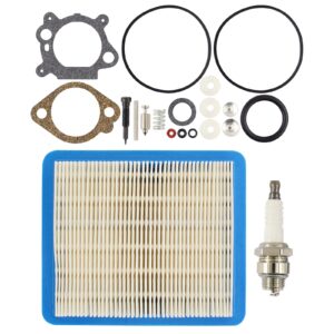 motoku carburetor overhaul carb rebuild air filter kit for briggs & stratton 498260 492495 493762 5 hp quantum vertical shaft engine lawn mower yard machine sears for craftsman 4 cycle snowblower