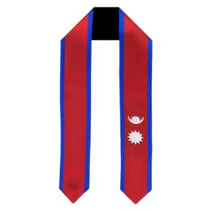 vision wear - nepal flag graduation sash/stole - majestic cultural emblem - celebrate your heritage - nepali pride & honor sash