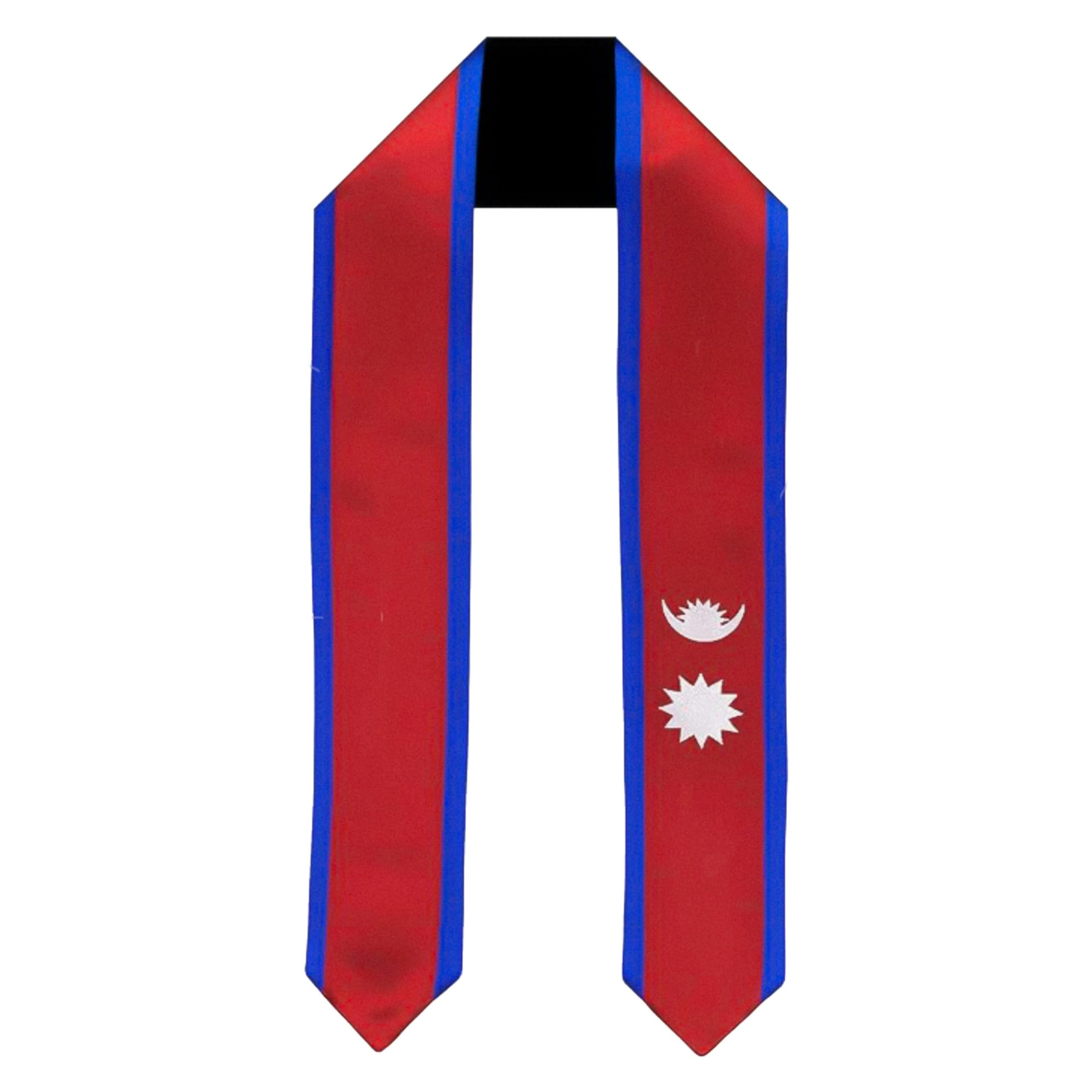 Vision Wear - Nepal Flag Graduation Sash/Stole - Majestic Cultural Emblem - Celebrate Your Heritage - Nepali Pride & Honor Sash