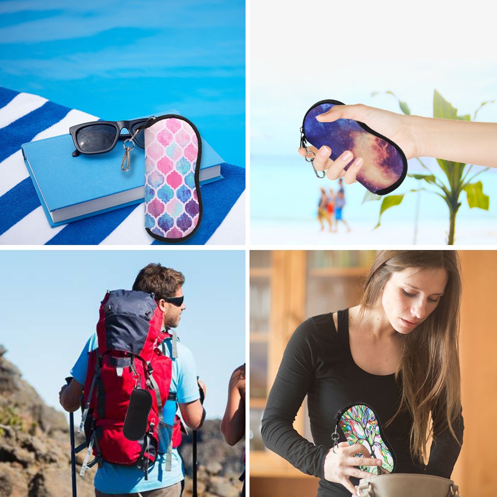 Fintie Glasses Case with Carabiner, Ultra Light Portable Neoprene Zipper Sunglasses Soft Case