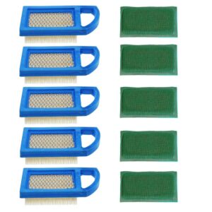 hifrom (pack of 5 air filter with 697292 pre filter replacement for 10hp engines 697152 613022 650821 697775 698413 797007