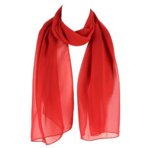 hat to socks chiffon scarf sheer wrap for women (red)