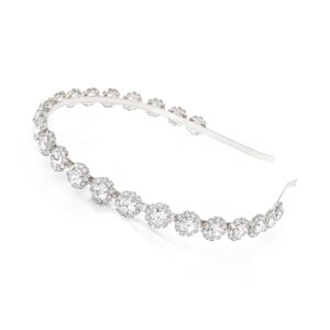 Ammei Headpiece Bridal Headpiece Wedding Headband with Crystal and Hair Accessories(Silver)