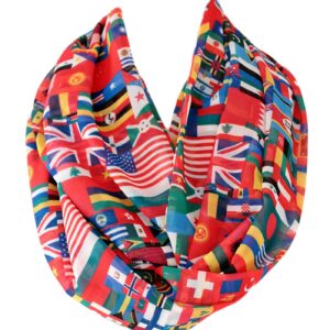 Etwoa World Flags Infinity Scarf Circle Scarf Loop Scarf